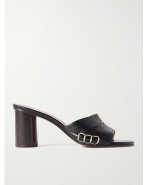 JW Anderson Loafer Whipstitched Leather Mules - Natural
