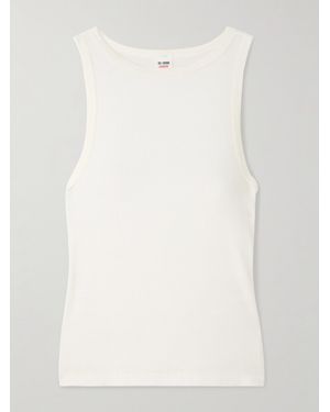 RE/DONE Hanes Ribbed Stretch-Modal Tank - White