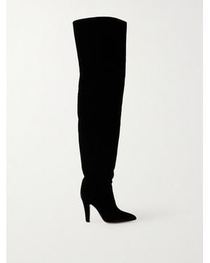 Paris Texas Elsa Velvet Over-The-Knee Boots - Black
