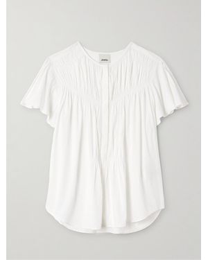 Isabel Marant Synda Gathered Modal-Blend Blouse - White