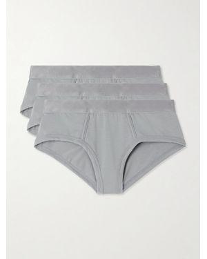 CDLP Set Of Three Stretch-Tencel Lyocell Briefs - Gray