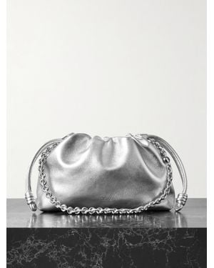 Loewe Flamenco Metallic Leather Clutch - Gray