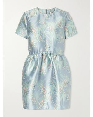 BERNADETTE Lily Of The Valley Crepe Mini Dress - Blue