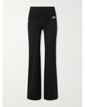 Balenciaga Legging Évasé En Jersey À Broderie - Noir