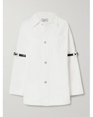 Coperni Oversized Leather-Trimmed Panelled Denim Jacket - White