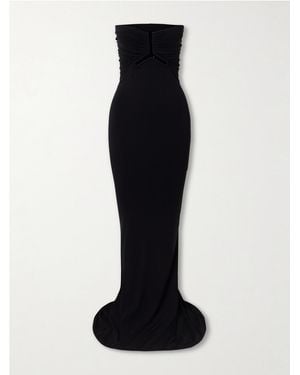 Rick Owens Allanah Strapless Draped Jersey Maxi Dress - Black
