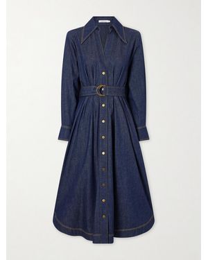 Zimmermann Belted Denim Midi Shirt Dress - Blue