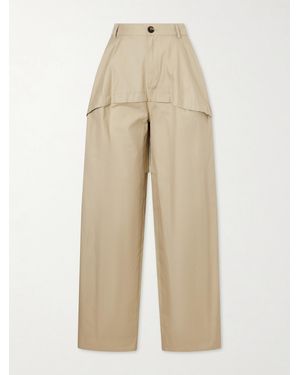 Loewe Paula's Ibiza Panelled Cotton Gabardine Wide-Leg Trousers - Natural
