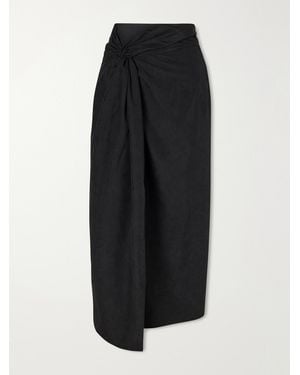 Rohe Crinkled-Satin Midi Skirt - Black