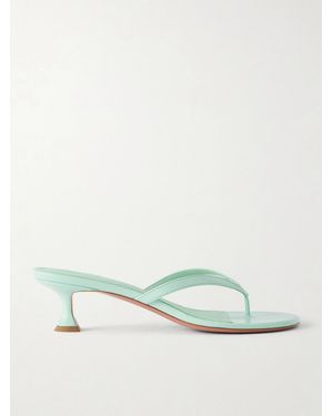 AMINA MUADDI Juliette 45 Leather Thong Sandals - Green