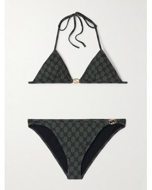 Gucci Printed Gg Stretch Jersey Bikini - Black