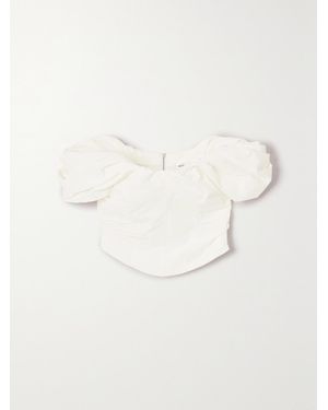 A.L.C. Nora Schulterfreies Oberteil Aus Popeline Aus Einer Baumwollmischung Mit Raffungen - Natur