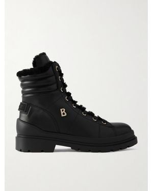 Bogner St. Moritz Embellished Shearling-Lined Leather Ankle Boots - Black