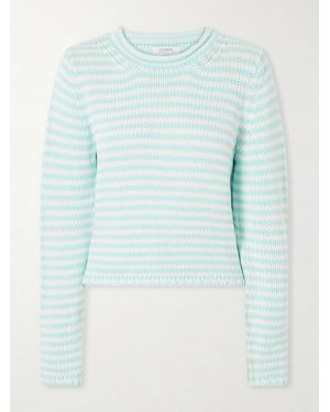 La Ligne Mini Marina Cropped Striped Cotton Sweater - Blue