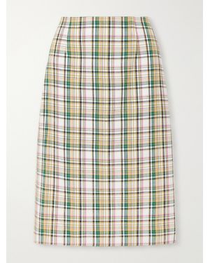 Carolina Herrera Checked Jacquard Midi Skirt - White