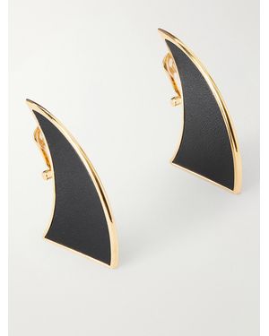 Alaïa Tone Leather Earrings - Black