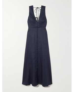 Joslin Studio Net Sustain Grace Pintucked Linen-Batiste Maxi Dress - Blue