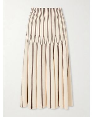 Zimmermann Valiant Striped Knitted Midi Skirt - Natural