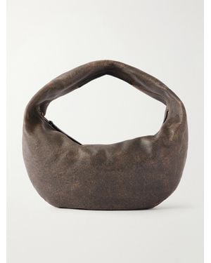 KHAITE Olivia Medium Distressed Leather Shoulder Bag - Grey