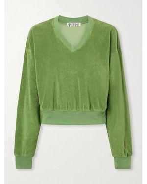 ÉTERNE Cotton-Blend Terry Sweatshirt - Green