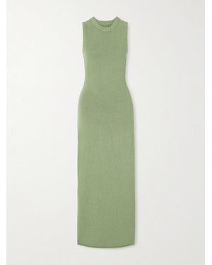 SIR. Lula Open-Back Knitted Maxi Dress - Green