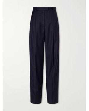 Givenchy Pinstriped Wool Tapered Pants - Blue
