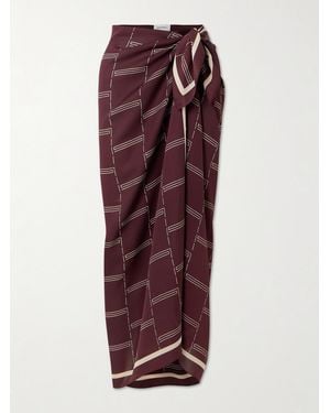 Matteau Printed Silk-Georgette Pareo - Purple