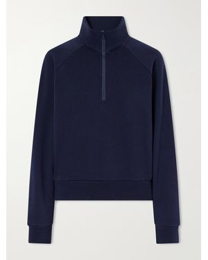 Jamie Haller The Quarter Zip Cotton Sweatshirt - Blue