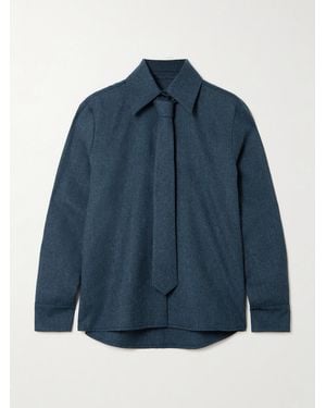 Kallmeyer Billie Tie-Detailed Wool-Twill Shirt - Blue