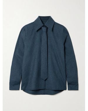 Kallmeyer Chemise En Serge De Laine À Cravate Billie - Bleu