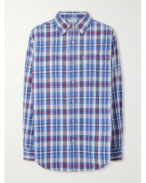 Aimé Leon Dore Checked Plaid Cotton Workshirt - Blue