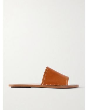 TOTEME Studded Leather Slides - White