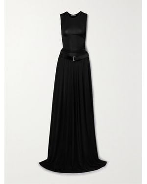 Peter Do Belted Stretch-Jersey Maxi Dress - Schwarz