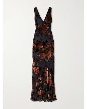Anna Sui Velvet Devoré Maxi Dress - White