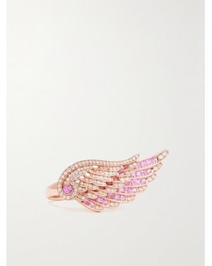 Garrard Wings Embrace 18-Karat Rose, Sapphire And Diamond Ring - Pink