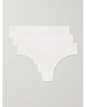 CDLP Net Sustain Set Of Three Tencel Lyocell-Blend Thongs - White