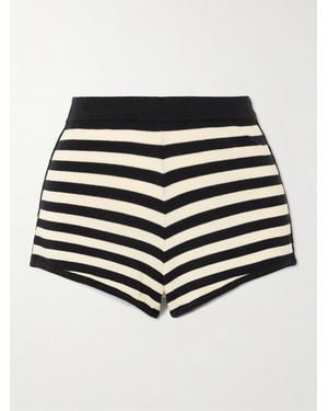 Posse Darcy Striped Pima Cotton Shorts - White