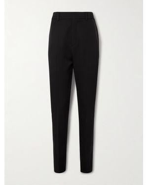 Saint Laurent Pantalon Fuselé En Laine Grain De Poudre - Noir