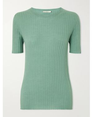 Kallmeyer Ribbed-Knit Merino Wool T-Shirt - Green