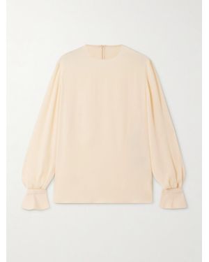 Valentino Garavani Ruffled Silk Blouse - Natural