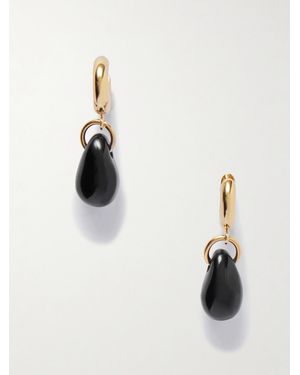 Isabel Marant Kleine Goldfarbene Creolen Mit Achaten - Schwarz