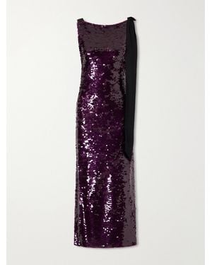 Carolina Herrera Sequin-Embellished Knitted Gown - Purple