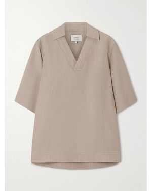 Loulou de Saison Woven Polo Shirt - Natural
