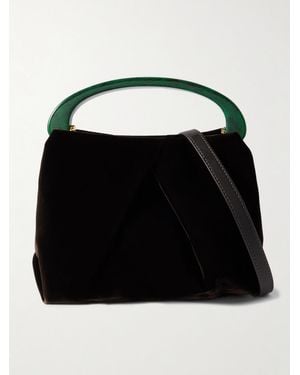 Dries Van Noten Mini Tote Aus Samt Mit Falten - Schwarz