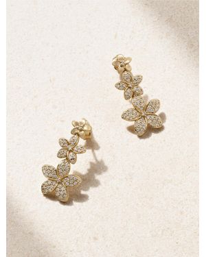 Sydney Evan Plumeria Linear 14-Karat Diamond Earrings - Natural