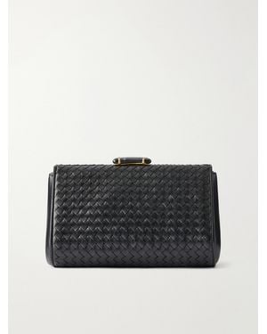 Bottega Veneta Intrecciato Leather Clutch - Black