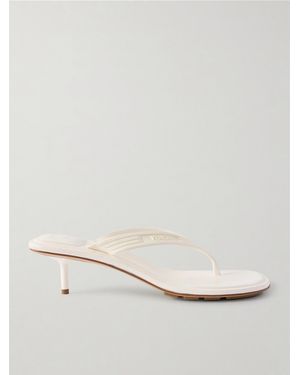 Bottega Veneta Sampieri Thong Leather-Trimmed And Rubber Sandals - Natural