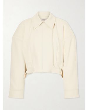 Sportmax Cropped Belted Woven Jacket - Natural