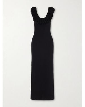 SIR. Marcelline Fringed Stretch-Knit Maxi Dress - Black