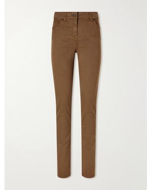 James Purdey & Sons Cotton, Lyocell And Silk-Blend Skinny-Leg Trousers - Natural